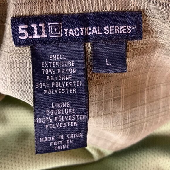 5.11 Tactical Series Shirt Mens Large Olive Green S/S Snap Button Conceal Carry - Picture 3 of 12